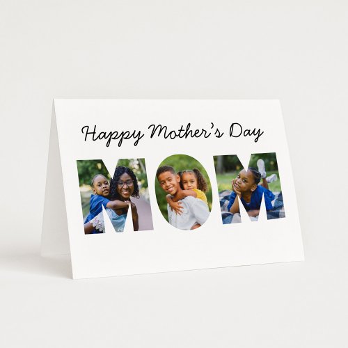 Happy Mothers Day Mom Custom Photo Collage Card