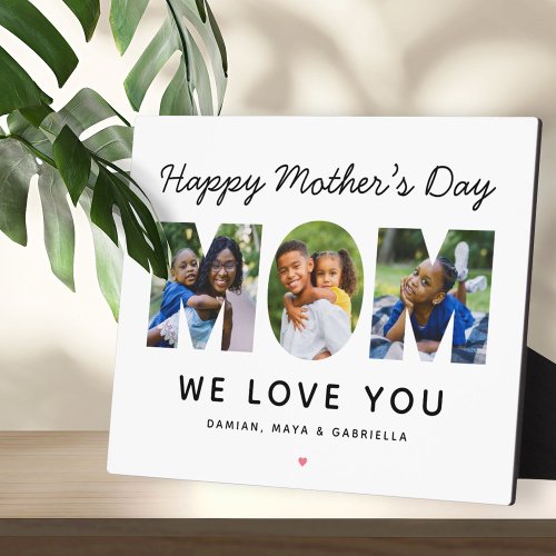 Happy Mothers Day Mom Custom Photo Collage Plaque