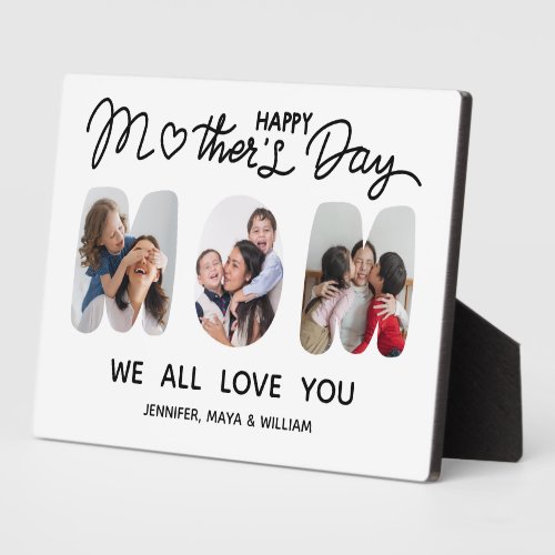 Happy Mothers Day Mom Custom Photo Collage Plaque