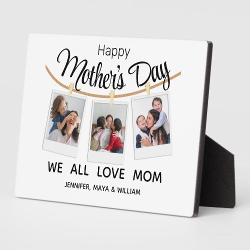 Happy Mothers Day Mom Custom Photo Collage Plaque