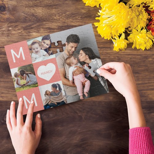 Happy Mothers Day Mom Family Photo Collage Jigsaw Puzzle