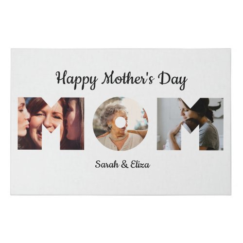 Happy mothers day Mom Faux Wrapped Canvas Print