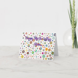 Happy Mothers Day Mom Floral Pattern Card