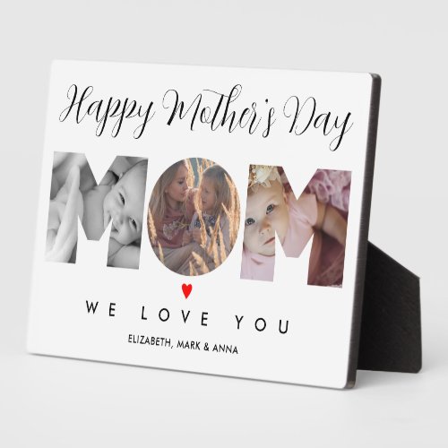 Happy Mothers Day Mom Photo Collage Custom  Plaque