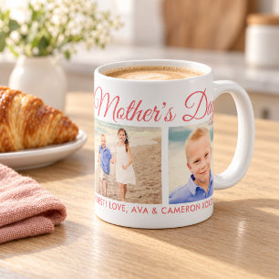 Happy Mothers Day Mom Pink Script Photo Coffee Mug
