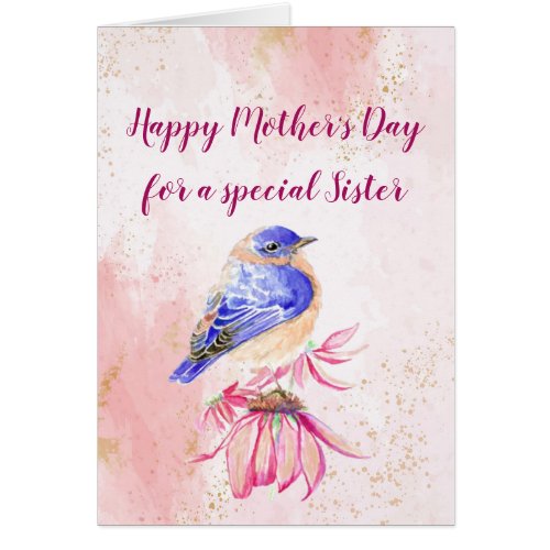 Happy Mothers Day Mom Sister  Bluebird Art