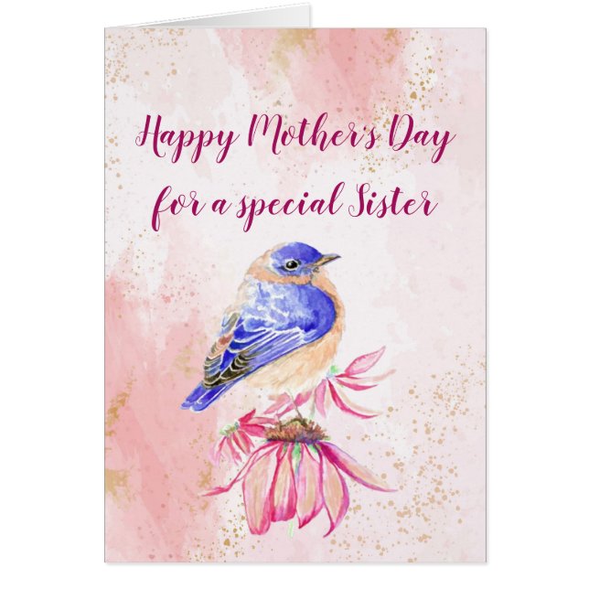 Happy Mother's Day Mom Sister  Bluebird Art (Front)