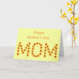 Happy Mother's Day Mom, Sunflower word cards