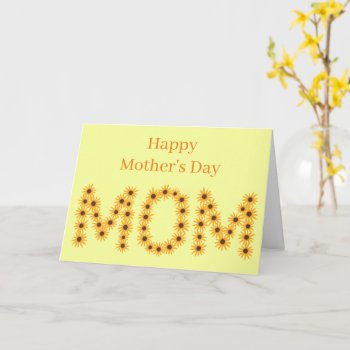Happy Mother's Day Mom  Sunflower Word Cards by Cherylsart at Zazzle