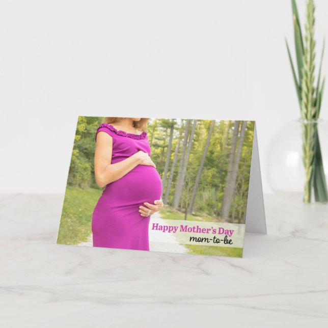 Happy Mothers Day Mom To Be Pregnant Belly  Holida Holiday Card (Front)