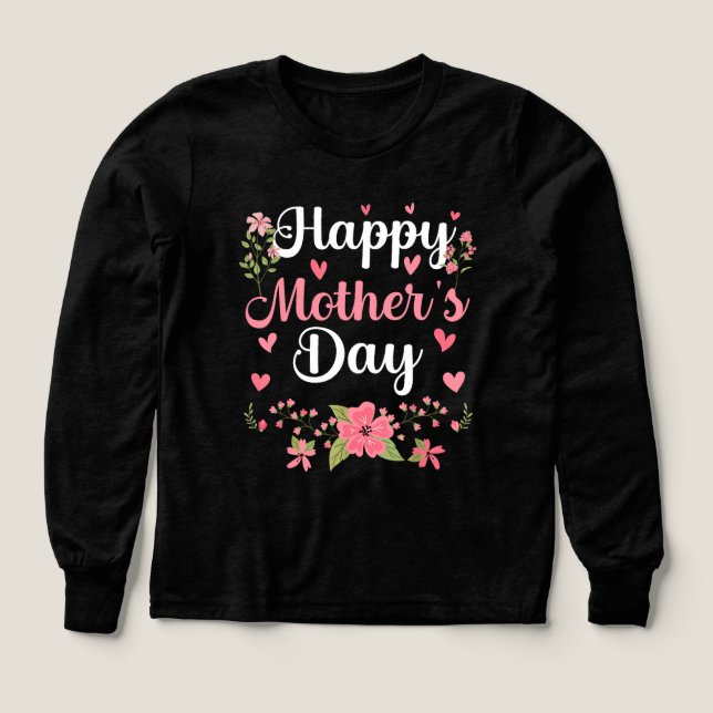 Happy Mother's Day Mommy Cute Floral Women Tri-Blend Shirts (Design Front)