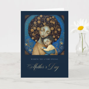 Happy Mother's Day. Mother and Child Painting Card