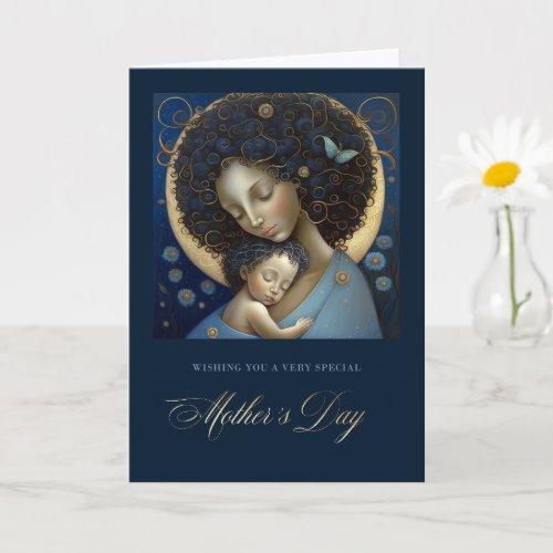 Happy Mothers Day Mother and Child Painting Card