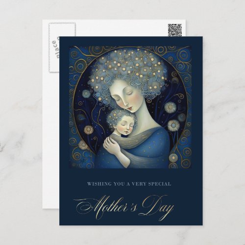 Happy Mothers Day Mother and Child Painting  Postcard