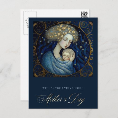 Happy Mothers Day Mother and Child Painting  Postcard
