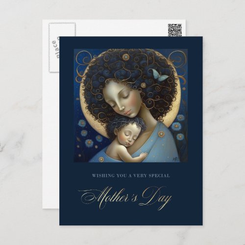 Happy Mothers Day Mother and Child Painting Postcard