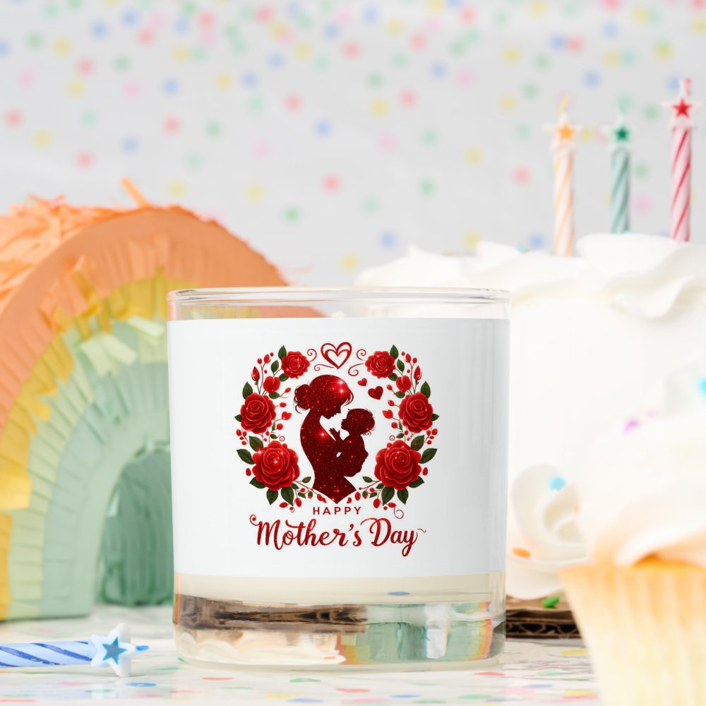 Discover Happy Mother's Day Mother and Child Silhouette Scented Candle