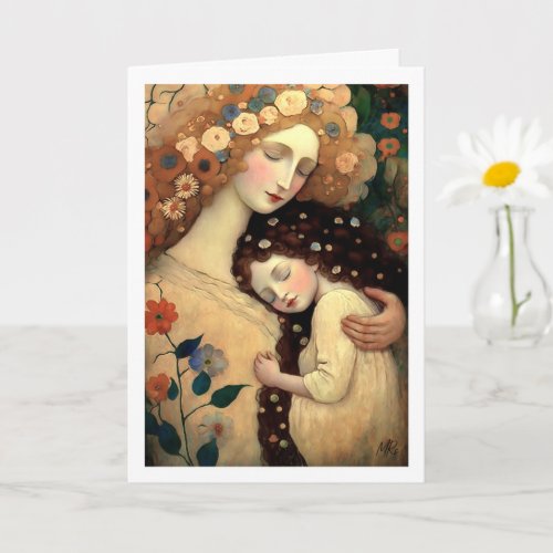 Happy Mothers Day Mother and Daughter Painting  Card