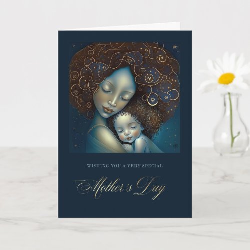 Happy Mothers Day Mother and Daughter Painting Card