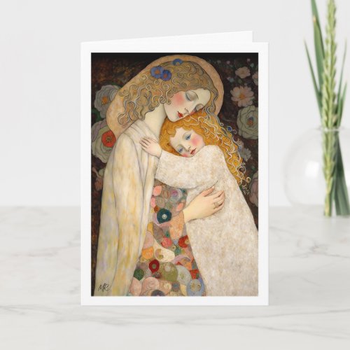 Happy Mothers Day Mother and Daughter Painting  Card