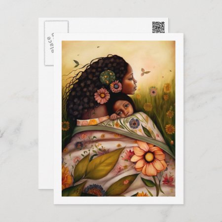 Happy Mother's Day Mother And Daughter Painting  Postcard