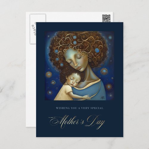 Happy Mothers Day Mother and Daughter Painting Postcard