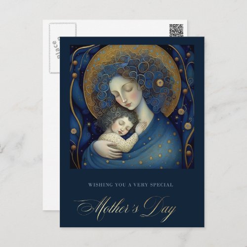 Happy Mothers Day Mother and Daughter Painting  Postcard