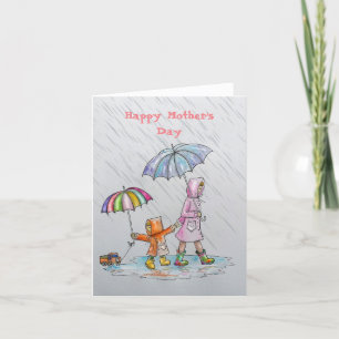 Happy Mother's Day Mother/Child Letterpress Thank You Card