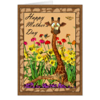 Happy Mother's Day, Mothering Sunday with Giraffe Card