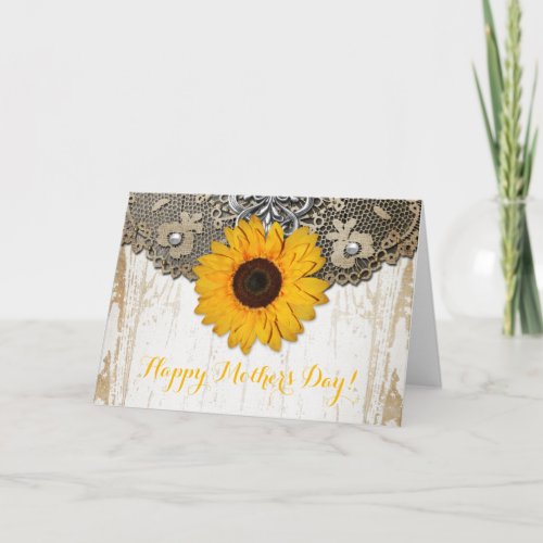 Happy Mothers Day  Mothers Day Card  Sunflower