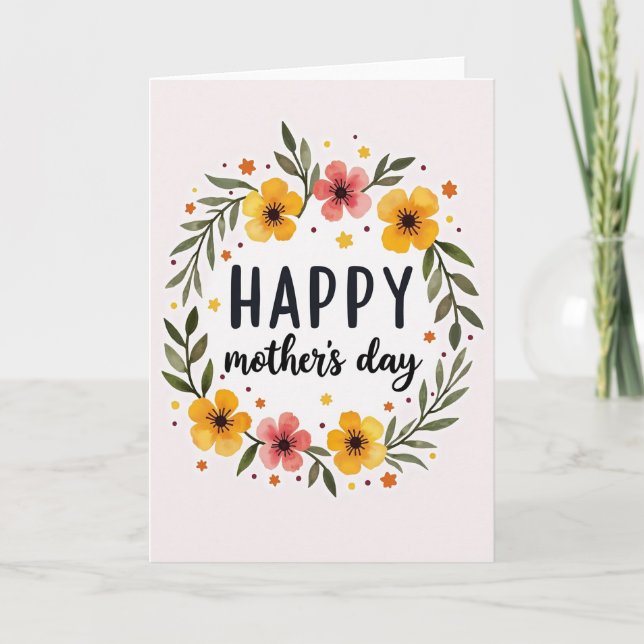 Happy Mothers Day Motif Card (Front)