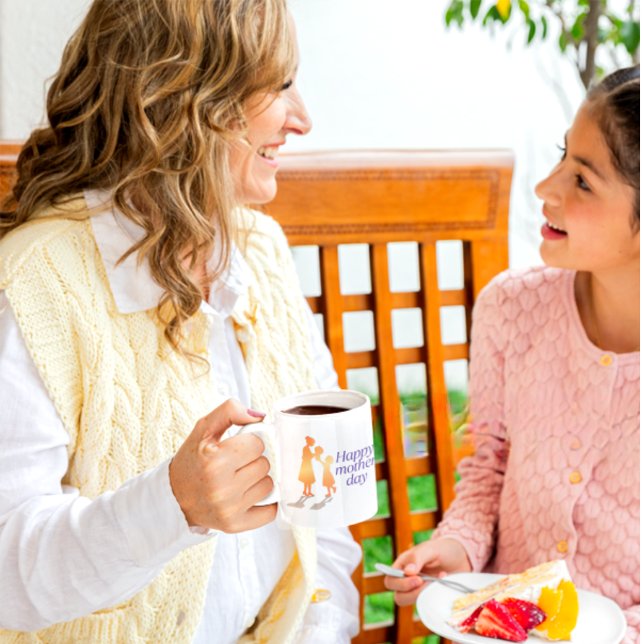 Happy Mother's Day mug,doughter give her Mam flowe Two-Tone Coffee Mug (Creator Uploaded)