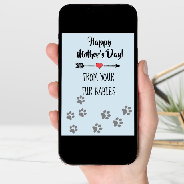 Happy Mother's day Multiple Dog Cat Pet Fur Babies Card (Front Digital)