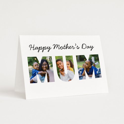 Happy Mothers Day Mum Custom Photo Collage Card