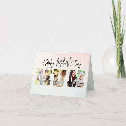 Happy Mothers Day Mum Custom Photo Collage Holiday Card