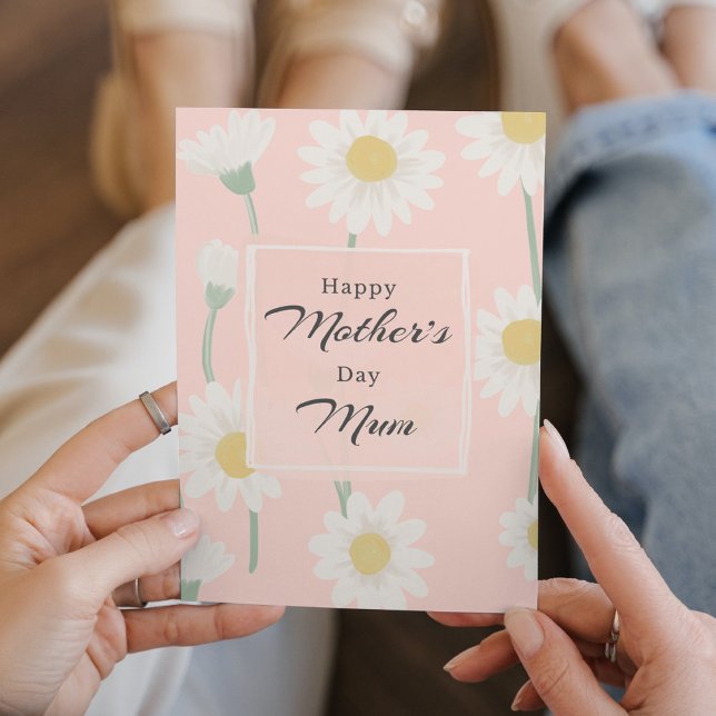 Happy Mother's Day MUM Daisy Floral Photo Holiday Card (Creator Uploaded)