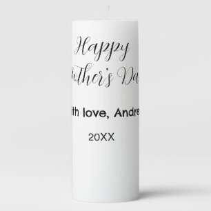 Happy mothers day name date year with love simple pillar candle