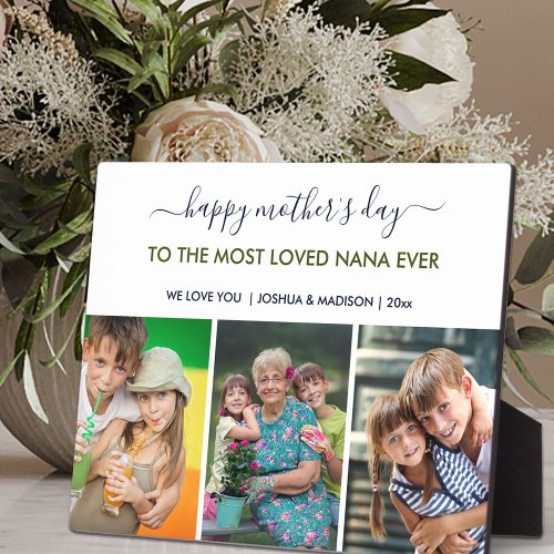 Happy Mothers Day Nana 3 Photo Custom Plaque