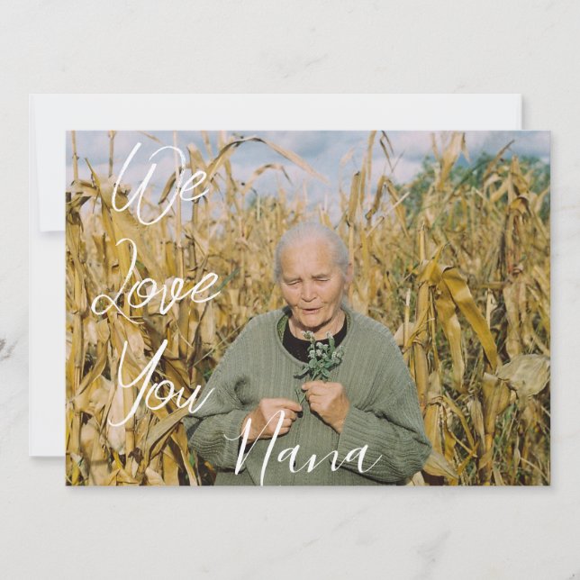 Happy Mother's day, nana, grandma simple 1 photo  Holiday Card (Front)
