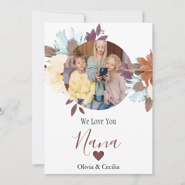 Happy Mothers day, nana, grandma simple photo   Holiday Card (Front)