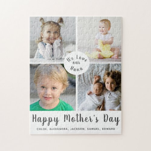 Happy Mothers Day Nana Photo Collage Jigsaw Jigsaw Puzzle