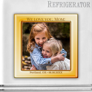 Happy Mother's Day Ocher Gold Photo Magnet