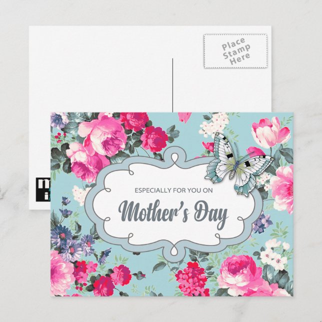 Happy Mother's Day. Old Rose Painting  Postcard (Front/Back)