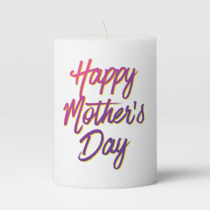 Happy Mother's Day on Pillar Candle