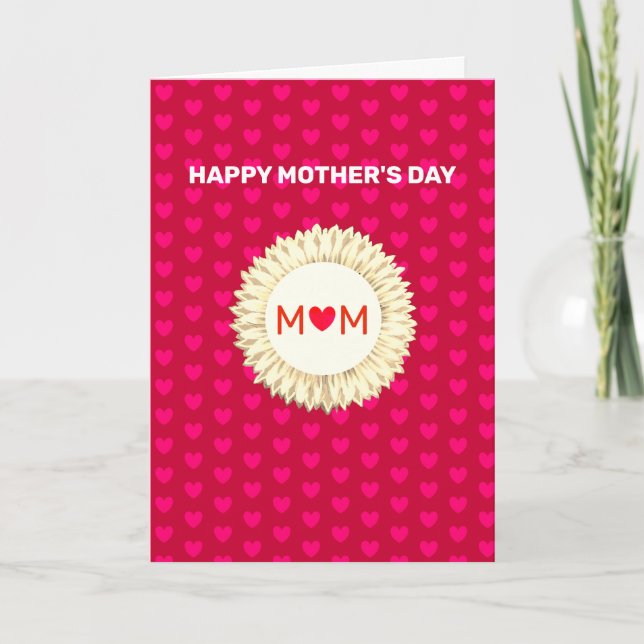 Happy Mother's Day on Red Card (Front)