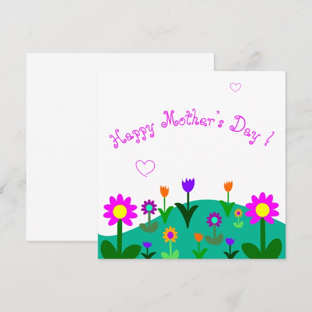 Happy Mother's Day on spring flowers in the c Card (Front/Back)