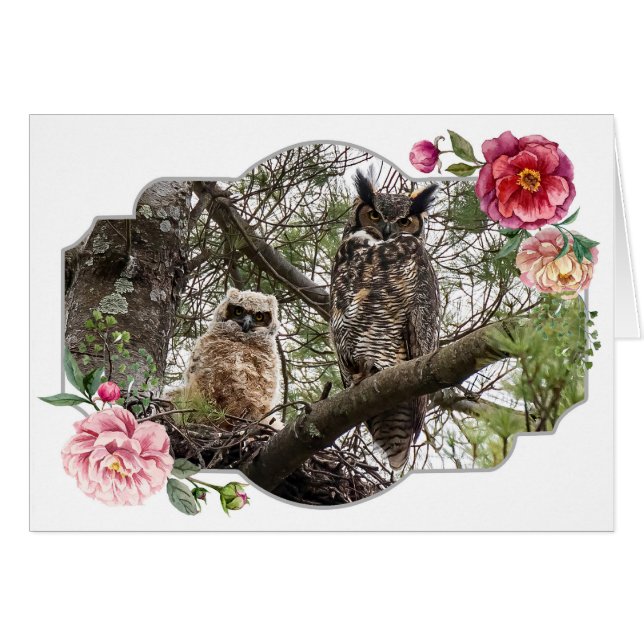 Happy Mother's Day, Owls Cards (Front Horizontal)