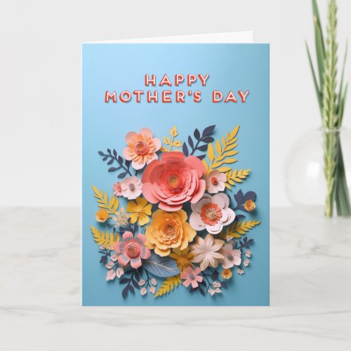 Happy Mothers Day Paper Flower Design Card