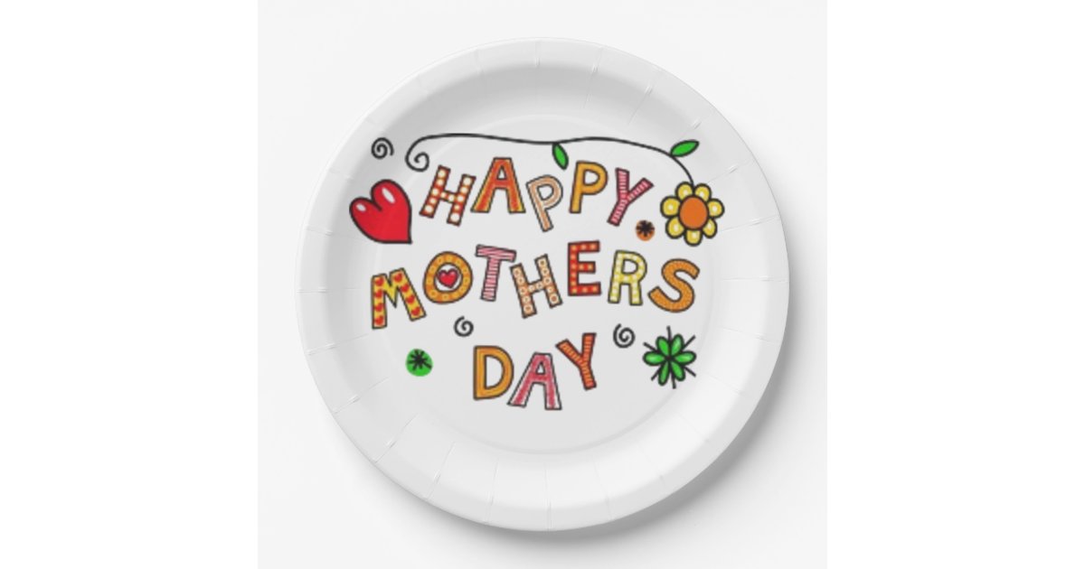 Happy Mothers Day Paper Plate