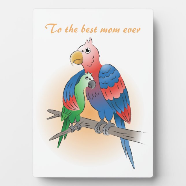 Happy Mother's Day Parrots Plaque (Front)